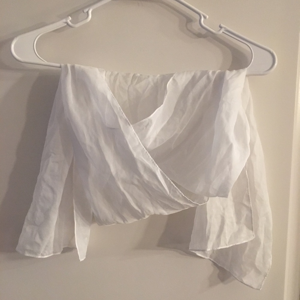 Sheer white fabric